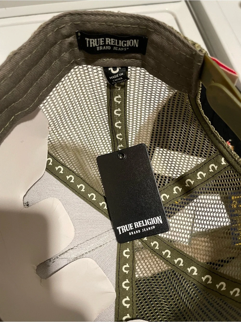 NWT True Religion green Buddha trucker snapback unisex
